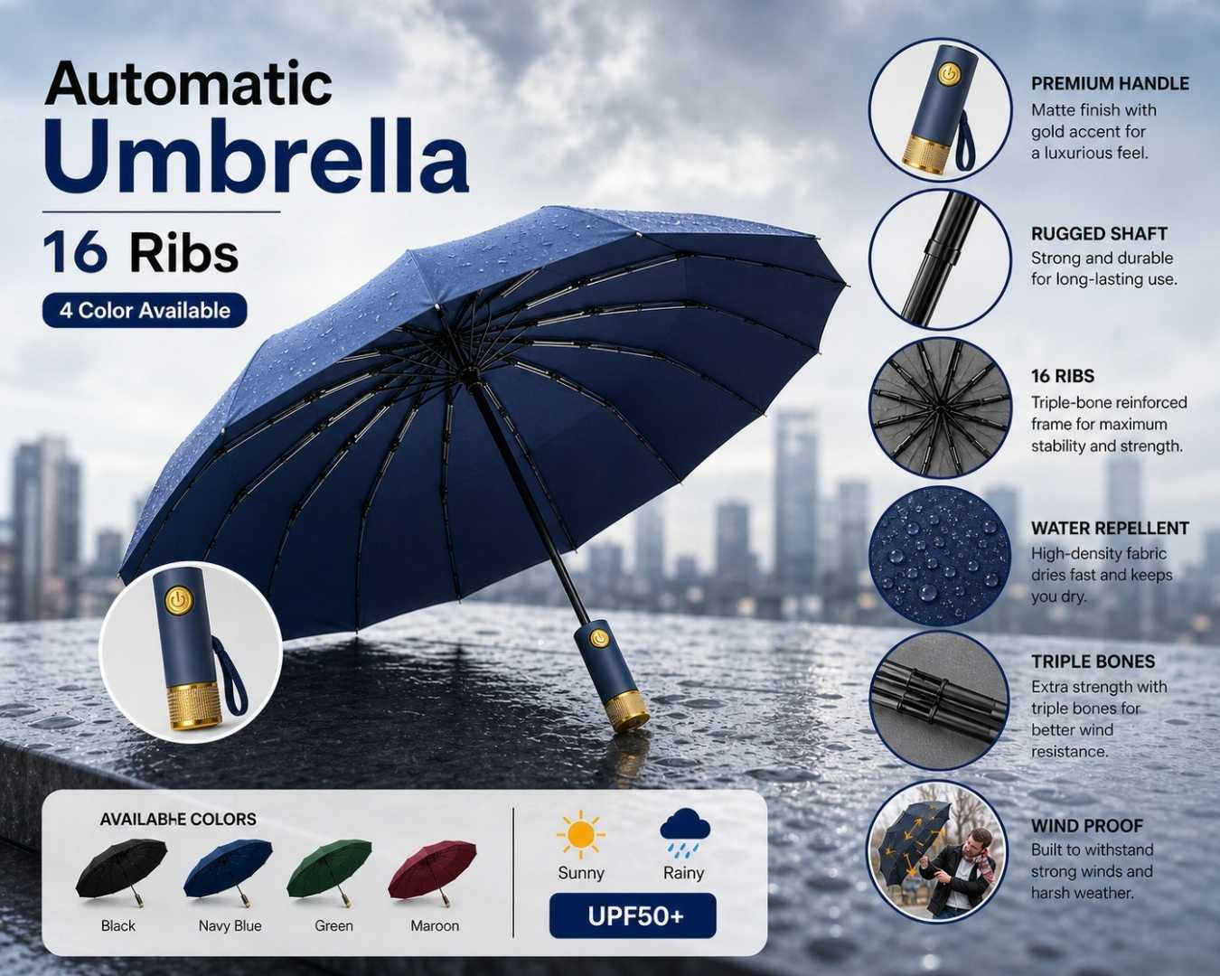 BMW,Premium,Umbrella,(Navy,Blue)