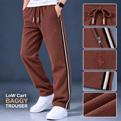 China coat Fabric low cut baggy trouser