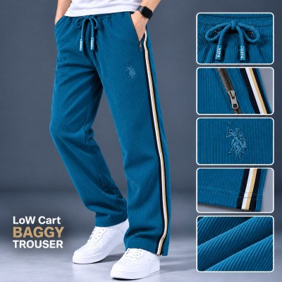 China coat Fabric low cut baggy trouser