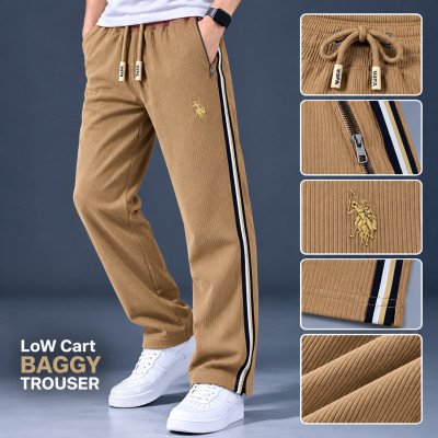 China coat Fabric low cut baggy trouser