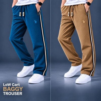 China coat Fabric low cut baggy trouser