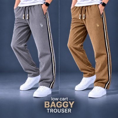 China coat Fabric low cut baggy trouser