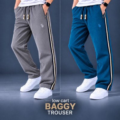 China coat Fabric low cut baggy trouser