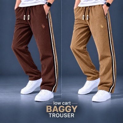 China coat Fabric low cut baggy trouser