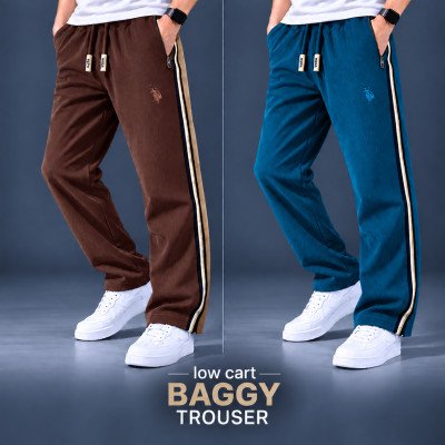 China coat Fabric low cut baggy trouser