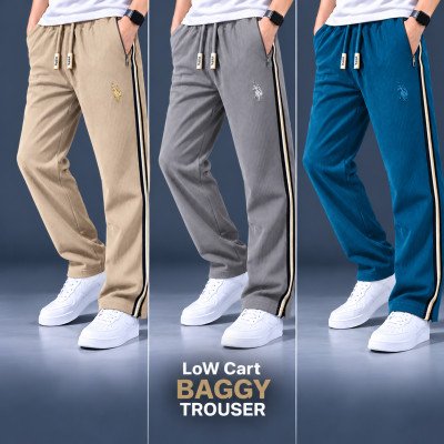 China coat Fabric low cut baggy trouser