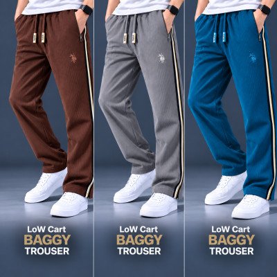 China coat Fabric low cut baggy trouser