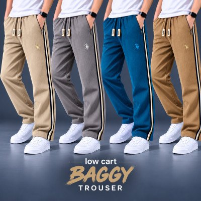 China coat Fabric low cut baggy trouser